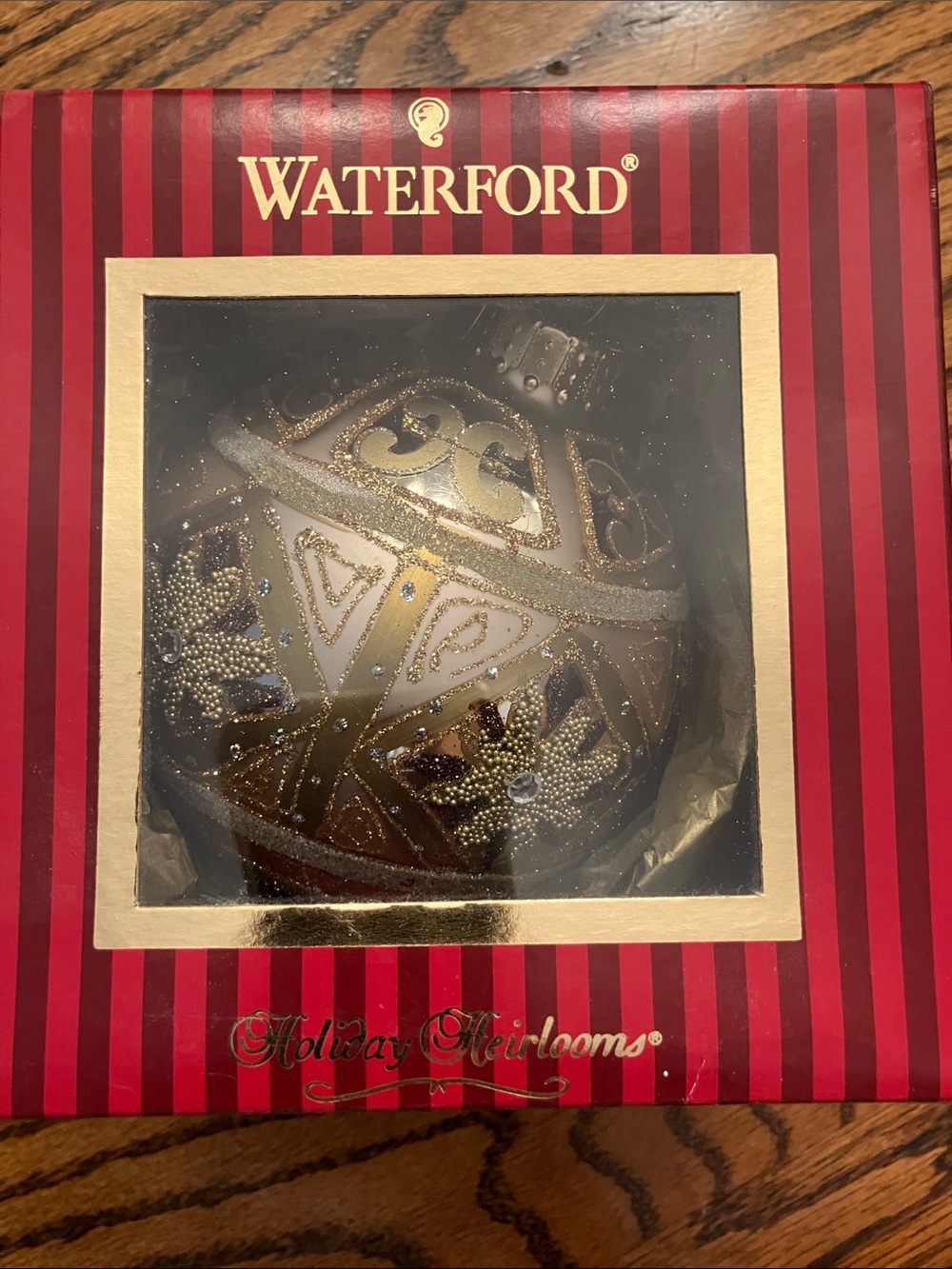 Waterford Gold and Red Jewel-Accent Holiday Ornament